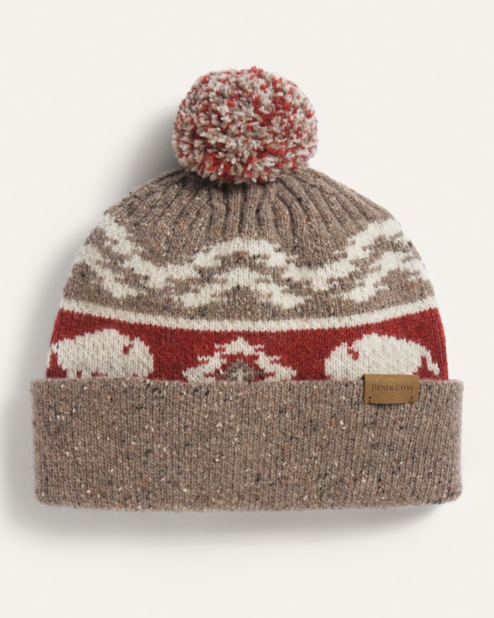 BISON LAMBSWOOL POM BEANIE